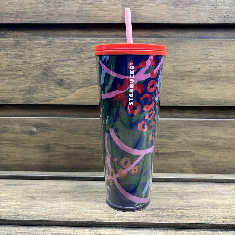 Starbucks 2021 Venti Valentine Heart‎ Flowers Glitter 24oz Tumbler Cup
